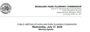 Planning Commission Meeting - July 17, 2024