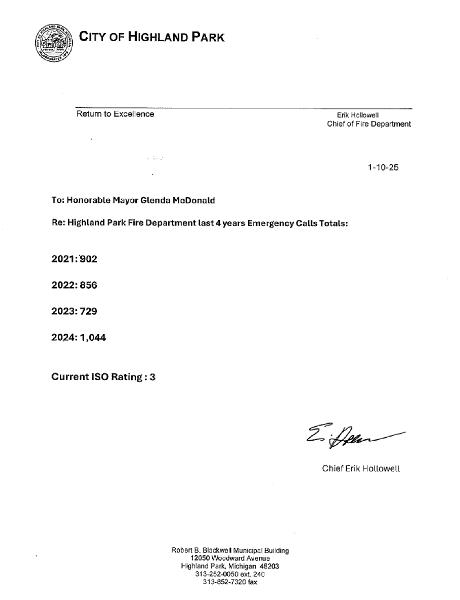 4 year department totals